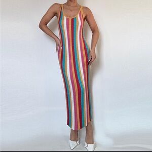 Gabrielle Union Multicolor Striped Maxi Dress